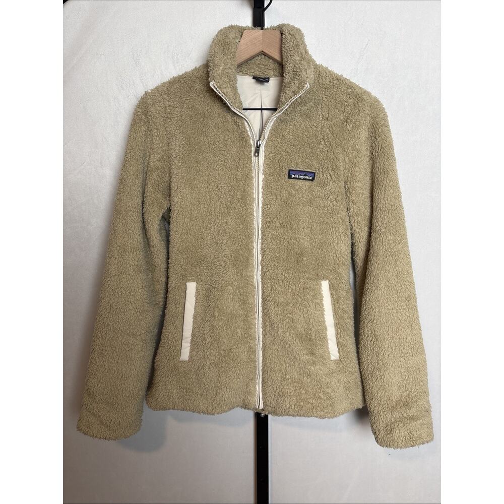 Patagonia Los Gatos Jacket Womens Small Tan Fleece Full Zip Outdoors Cozy Hiking